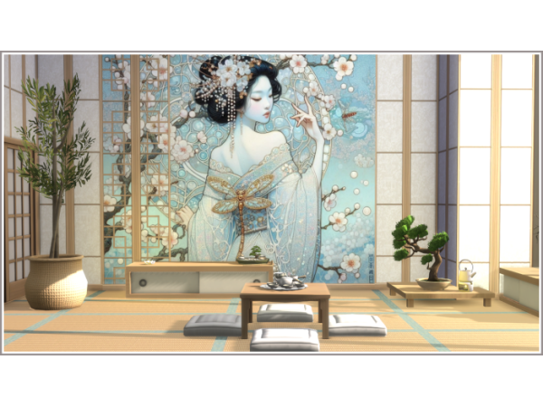 Maxis Match Mizuki Wallpaper - The Sims 4 custom content