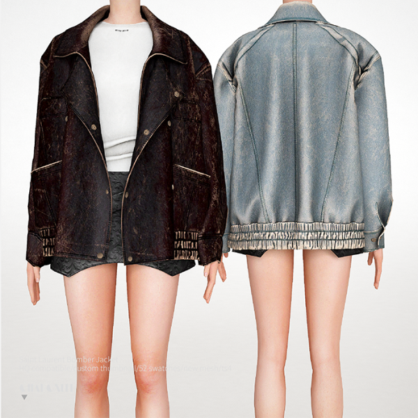 Alpha Saint Laurent Bomber Jacket by simsfinds - The Sims 4 custom content
