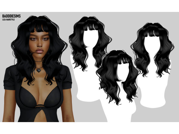 Mix BADDDIESIMS LIZA HAIRSTYLE - The Sims 4 custom content