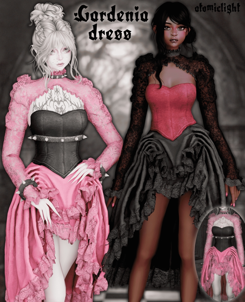 Alpha Gardenia Dress - The Sims 4 custom content