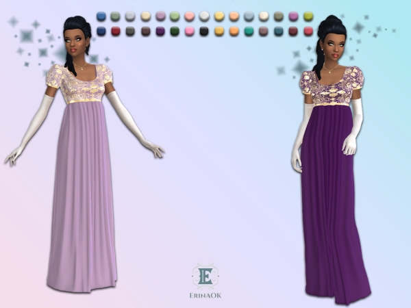 Mix ErinAOK Women's Regency Gown 02.27.26 by KeyCamz - The Sims 4 custom content