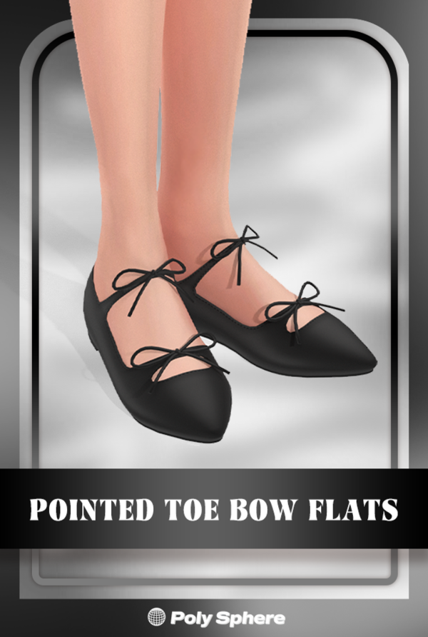 Maxis Match Pointed Toe Bow Flats - The Sims 4 custom content