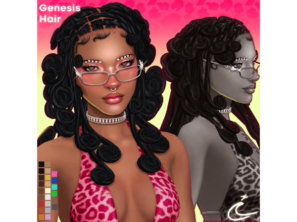 Maxis Match GENESIS HAIR by IMVIKAI - The Sims 4 custom content