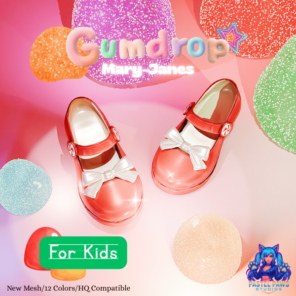 Alpha Gumdrop MaryJanes (Kids) by simsfinds - The Sims 4 custom content