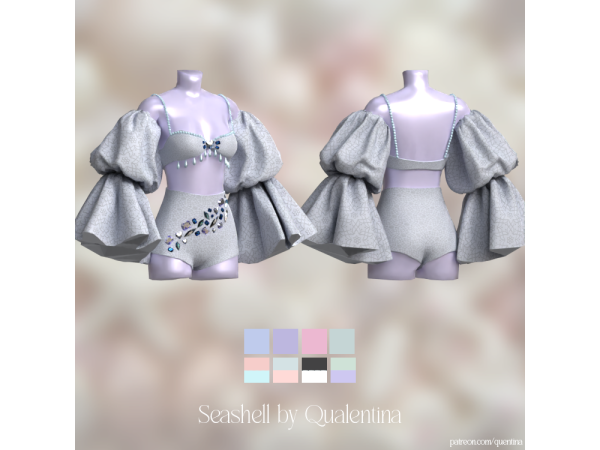 Alpha Seashell by Qualentina - The Sims 4 custom content