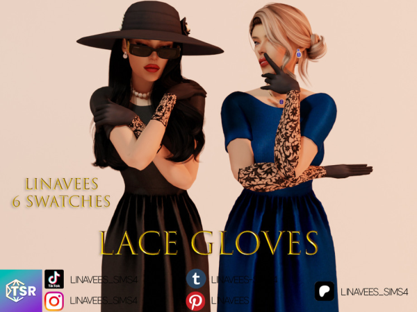 Alpha AMALIA LACE GLOVES by linavees - The Sims 4 custom content