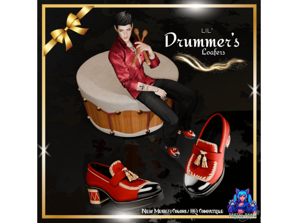 Alpha Lil' Drummer Loafers by PastelPaws - The Sims 4 custom content