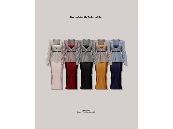 Alpha [cocomint] Houndstooth Tailored Set - The Sims 4 custom content