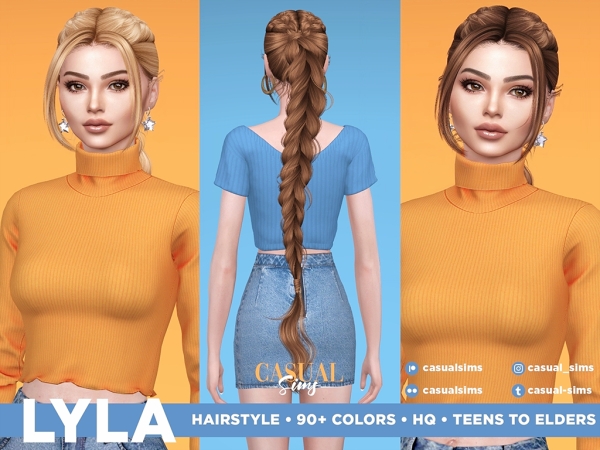 Alpha Lyla Hairstyle (With Bangs) - The Sims 4 custom content