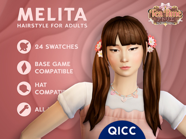Maxis Match Melita Hair - The Sims 4 custom content