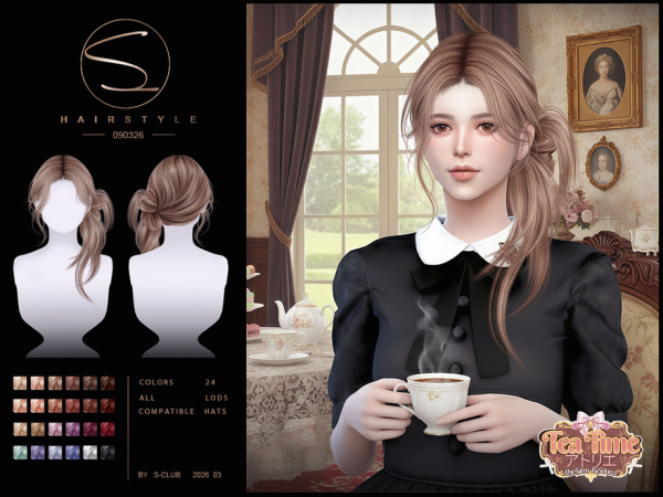 Alpha sclub_ts4_hair_ 090326 Club by S - The Sims 4 custom content