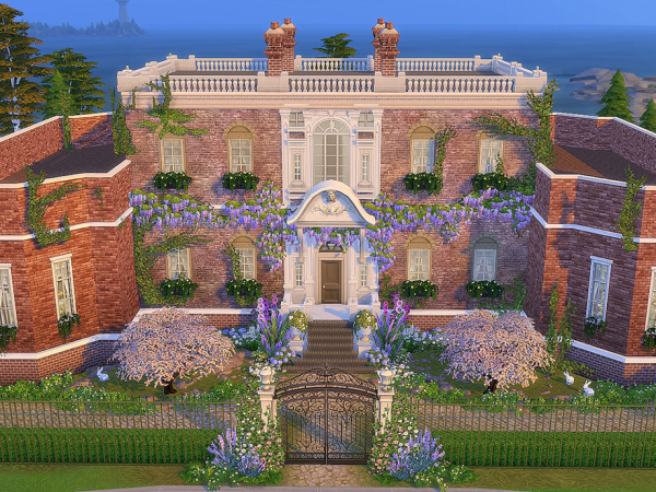 Maxis Match Whispering Falls Manor inspired (NoCC) by Bridgerton - The Sims 4 custom content