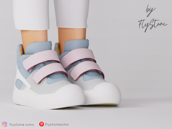 Maxis Match Female Casual Sneakers With Double Velcro Straps by FlyStone - The Sims 4 custom content
