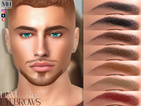 Alpha Liam Eyebrows N450 - The Sims 4 custom content
