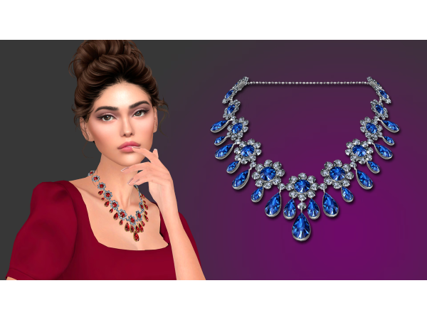 Alpha QUEENS NECKLACE by NataliS - The Sims 4 custom content