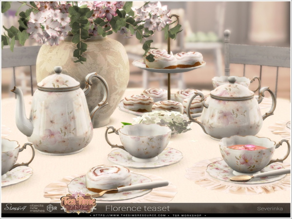 Alpha Florence teaset by Severinka_ - The Sims 4 custom content