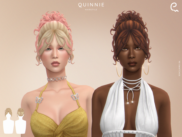 Maxis Match [EnriqueS4] Quinnie Hairstyle - The Sims 4 custom content