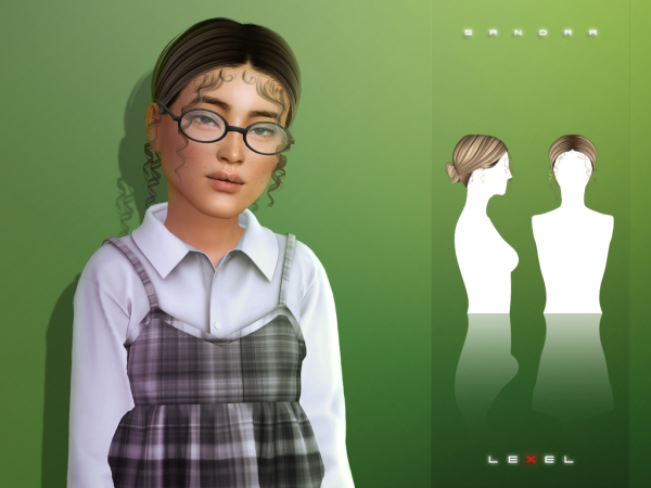 Alpha LEXEL Sandra child hairstyle by lexel - The Sims 4 custom content