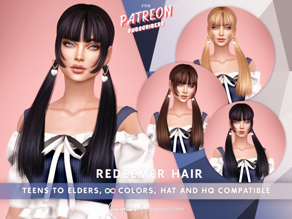 Alpha Redeemer Hair - The Sims 4 custom content