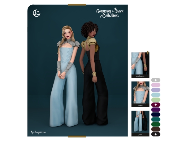 Maxis Match Corset + Pants + Wrist Armors Conquering the Crown Collection - The Sims 4 custom content