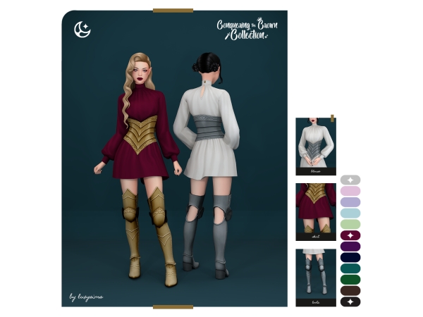 Maxis Match Blouse + Mini Skirt + Boots Conquering the Crown Collection - The Sims 4 custom content