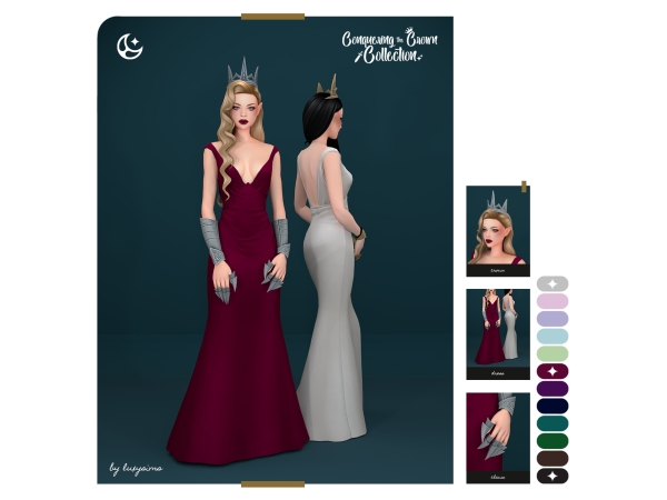 Maxis Match Crown + Dress + Claws Conquering the Crown Collection - The Sims 4 custom content