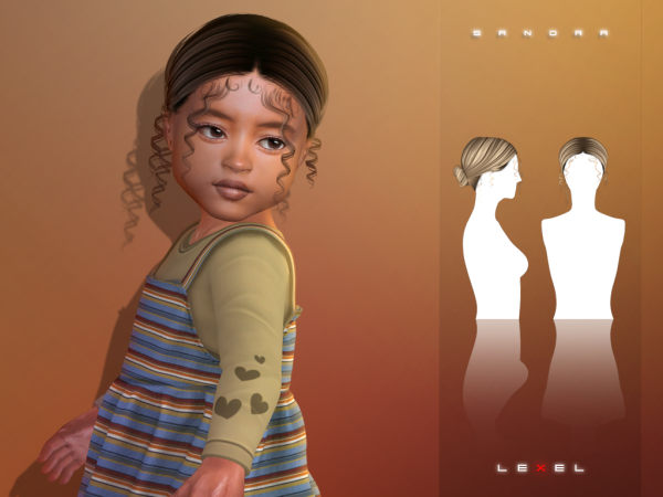 Alpha LEXEL Sandra toddler hairstyle - The Sims 4 custom content