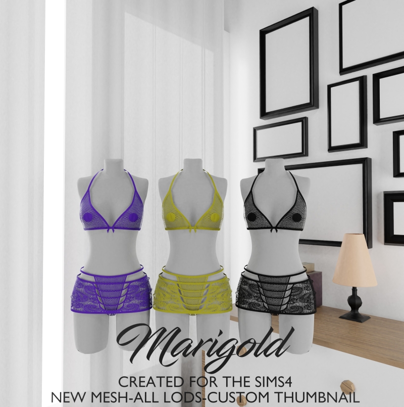 Alpha MARIGOLD TS4_ TANIA OUTFIT by marigoldsims - The Sims 4 custom content