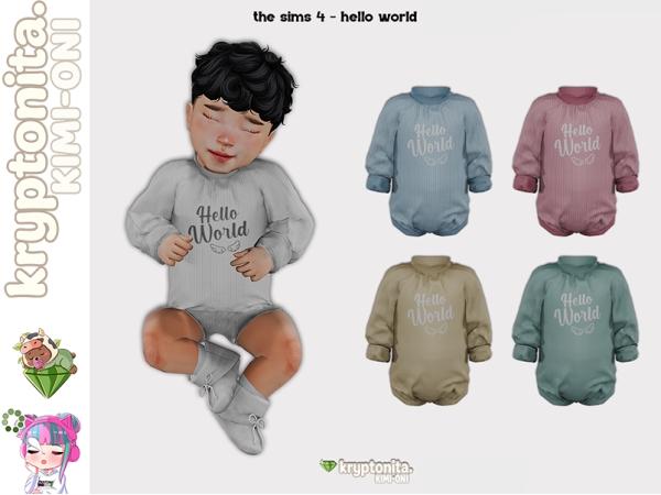 Maxis Match hello world infant - The Sims 4 custom content