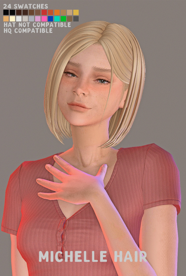 Maxis Match MICHELLE HAIR by simsfinds - The Sims 4 custom content