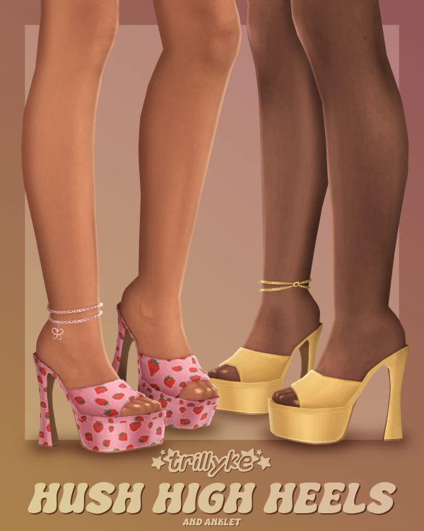 Maxis Match Hush High Heels & Anklet by simsfinds - The Sims 4 custom content