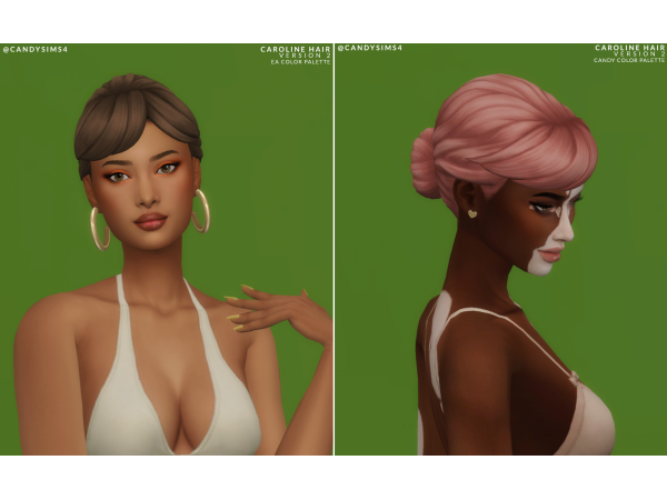 Maxis Match CAROLINE HAIR VERSION 2 by candysims4 - The Sims 4 custom content