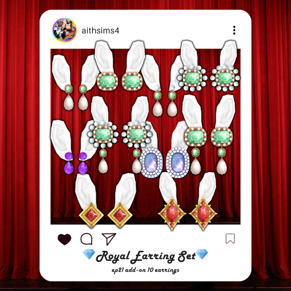 Mix Royal Earring Set by simsfinds - The Sims 4 custom content