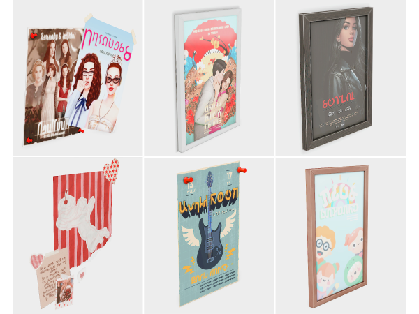 Maxis Match sims 4 simlish posters/art sims 4 finds by boujeesimss - The Sims 4 custom content