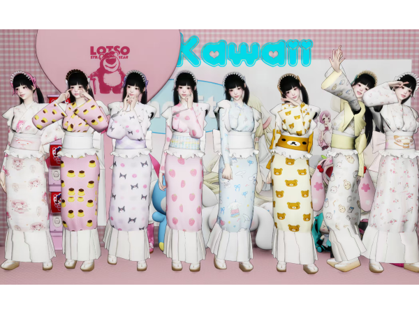 Maxis Match Recent homemade kimono by angeljing - The Sims 4 custom content