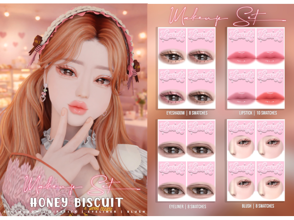 Maxis Match Makeup Set: Honey Biscuit by Learxfl - The Sims 4 custom content