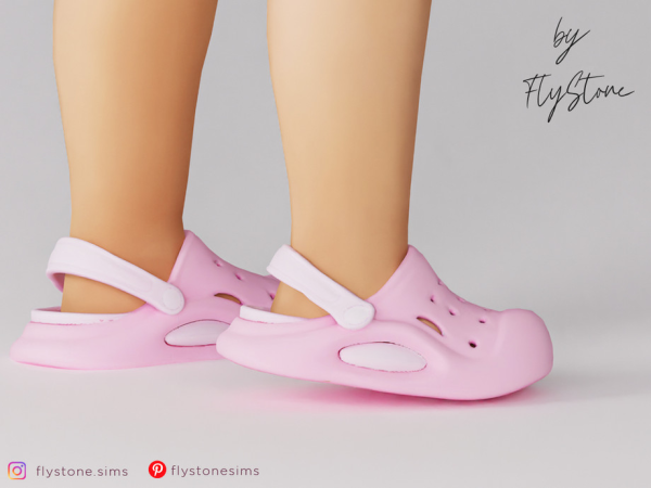 Maxis Match Toddler Lightweight Clogs With Heel Strap by FlyStone - The Sims 4 custom content