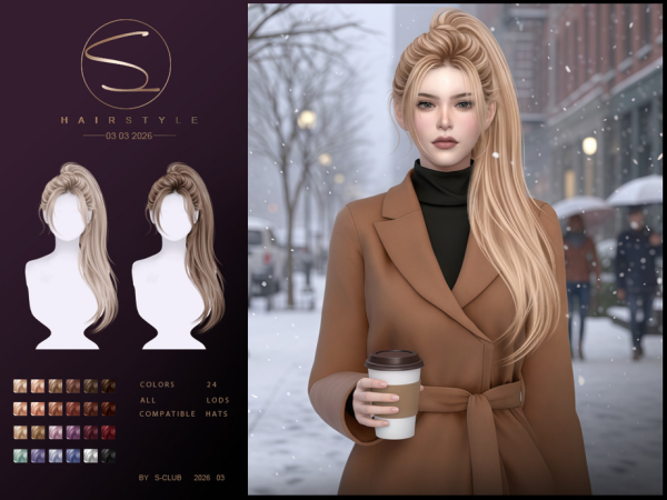 Alpha sclub_ts4_hair_ 030326 Club by S - The Sims 4 custom content