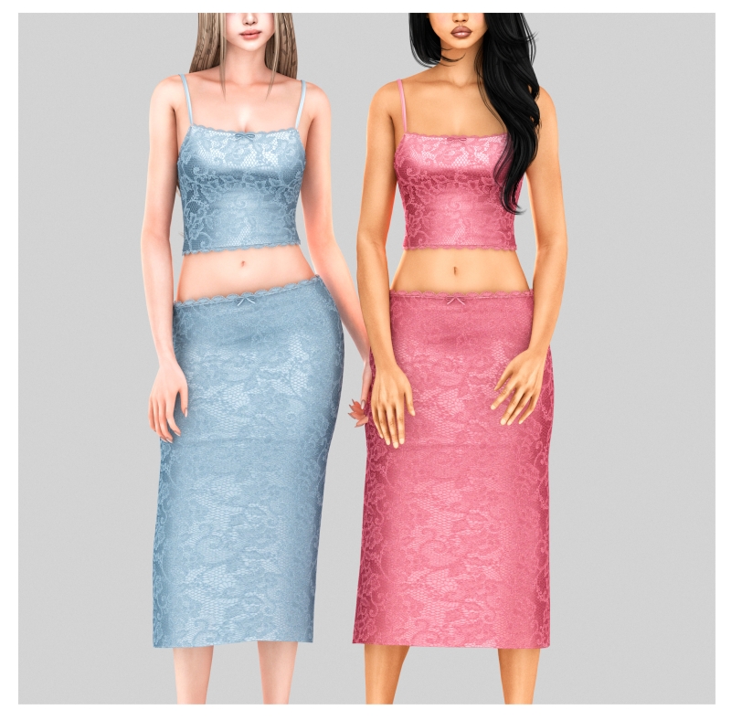 Alpha Val lace two pieces set by unknown66irl - The Sims 4 custom content