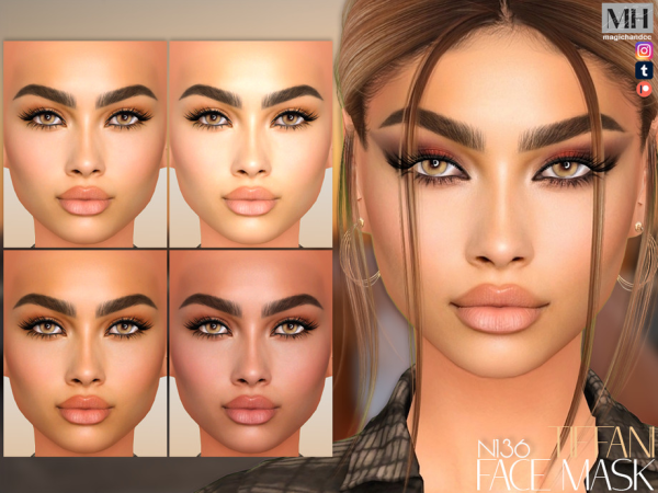 Alpha Tiffani Face Mask N136 - The Sims 4 custom content