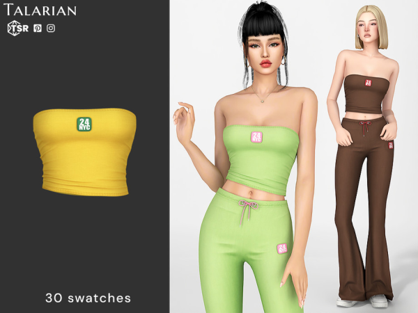 Alpha Kenzie Strapless Tube Top by thesimsresource - The Sims 4 custom content