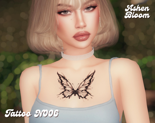 Mix Tattoo N006 AshenBloom by simsfinds - The Sims 4 custom content