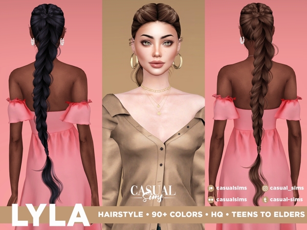 Alpha Lyla Hairstyle (No Bangs) - The Sims 4 custom content