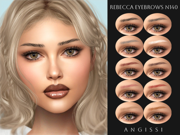 Alpha Rebecca Eyebrows N140 by ANGISSI - The Sims 4 custom content