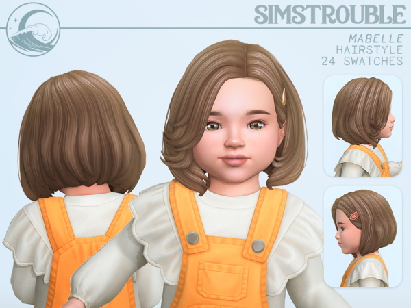 Maxis Match Mabelle Hairstyle Set Toddler Conversion by simstrouble - The Sims 4 custom content