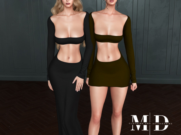 Alpha sexy and tight short and long dress - The Sims 4 custom content