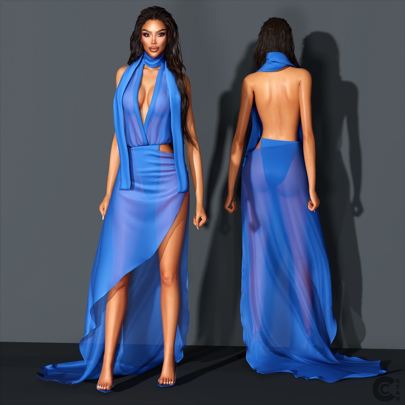 Alpha Sheer Layered Bodysuit Gown cool_content_star by cool_content_star - The Sims 4 custom content