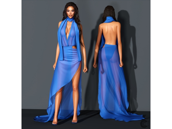 Alpha Sheer Layered Bodysuit Gown cool_content_star - The Sims 4 custom content