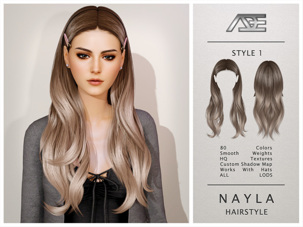 Alpha Nayla Style 1 (Hairstyle) by Ade_Darma - The Sims 4 custom content