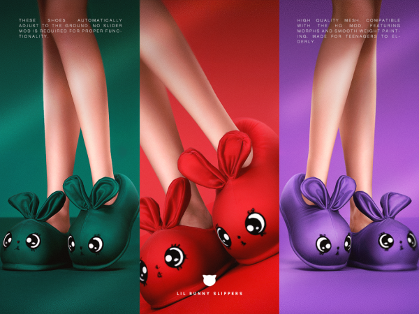 Alpha Lil Bunny Slippers (Easter 2026) by madcat - The Sims 4 custom content